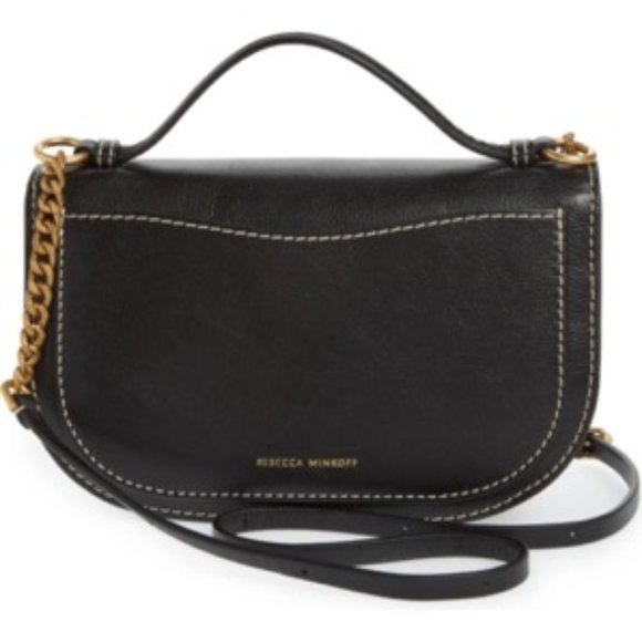 Rebecca Minkoff: Megan Half Moon Crossbody in Black - Picture 2 of 8